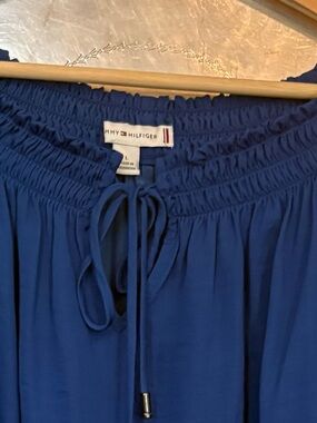 Tommy Hilfiger Deep Blue Smocked Drawstring Top